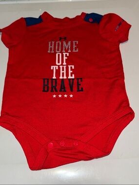 Under Armour Red & Navy "Home of the Brave" Infant Bodysuit